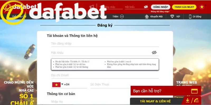 Dafabet 277 Đăng ký tạo tài khoản nhanh chóng tại Dafabet